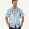 Gazman Easy Care Multi Check Short Sleeve Shirt - Aqua -Cheap Gazman Store 1 56b711e7 f023 4236 9907 cf3a0f84366f
