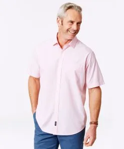 Gazman Casual Plain Short Sleeve Shirt - Pink