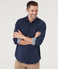 Gazman Dot Double Faced Shirt - Denim