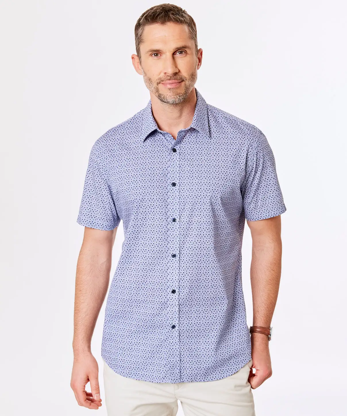 Gazman Tailored Fit Floral Print Short Sleeve Shirt - Navy 3 Gazman Tailored Fit Floral Print Short Sleeve Shirt - Navy