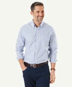 Gazman Easy Care Multi Check Shirt - Blue