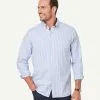 Gazman Brushed Twill Stripe Long Sleeve Shirt - Blue -Cheap Gazman Store 1 93526a4c 0d86 4a51 b4cb 2603f0c58772