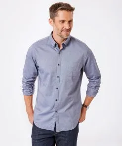 Gazman Tailored Fit Casual Oxford Shirt - Chambray