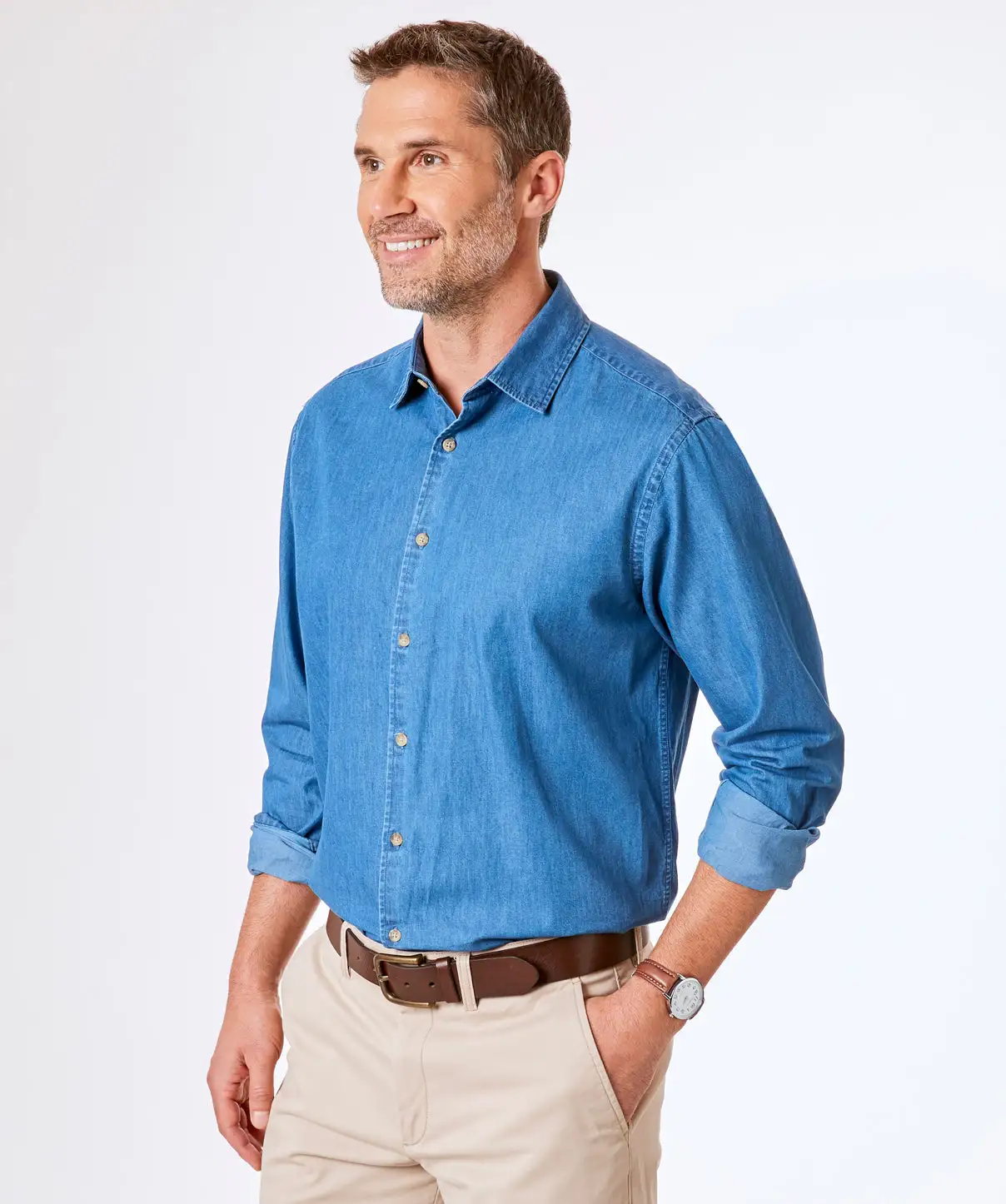 Gazman Plain Denim Shirt - Denim 3 Gazman Plain Denim Shirt - Denim