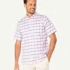 Gazman Easy Care Oxford Check Short Sleeve Shirt - Watermelon