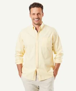 Gazman Casual Oxford Long Sleeve Shirt - Yellow