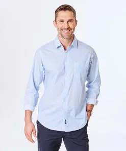 Gazman Circle Link Print Shirt - Sky Blue