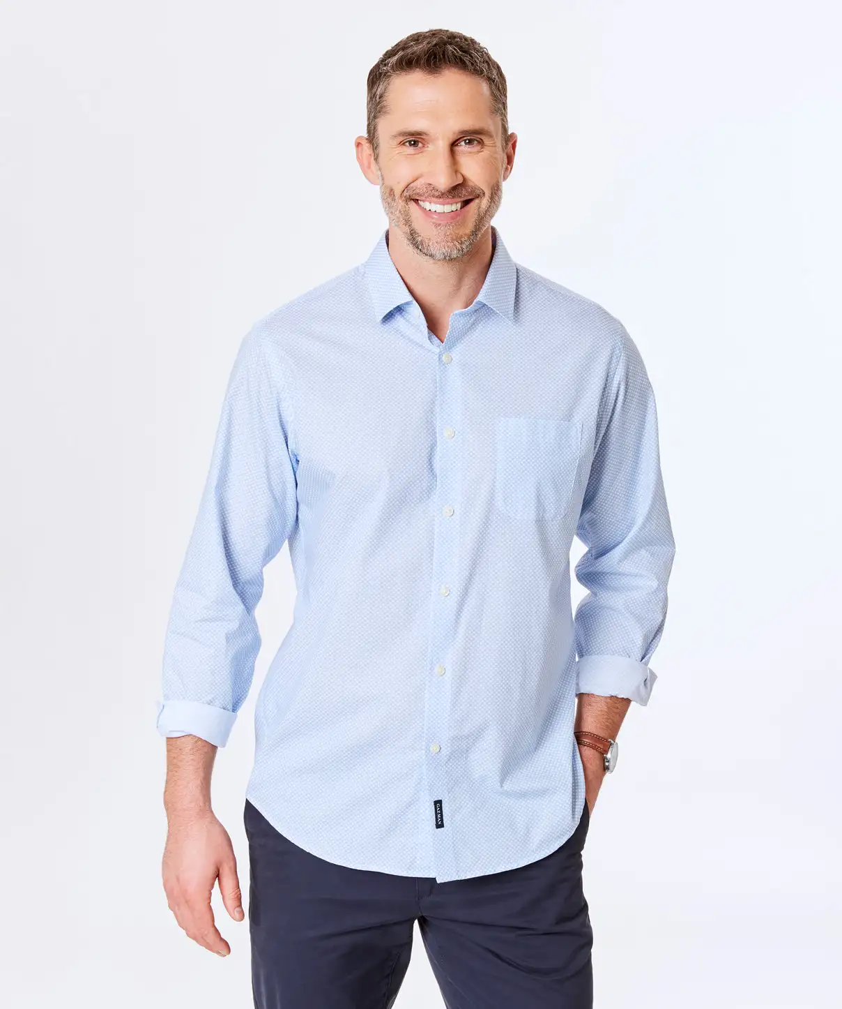 Gazman Circle Link Print Shirt - Sky Blue 3 Gazman Circle Link Print Shirt - Sky Blue