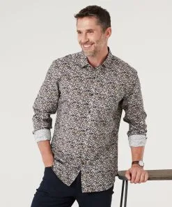 Gazman Tailored Fit Floral Print Shirt - Autumn