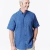 Gazman Pure Linen Check Short Sleeve Shirt - Blue -Cheap Gazman Store 1 c57c7502 c352 4909 b9e8 bcad3452c393
