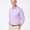 Gazman Easy Care Stretch Gingham Shirt - Lilac