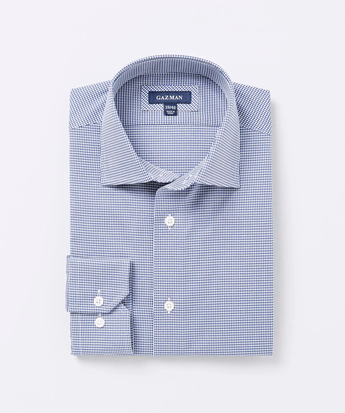 Gazman Easy Care Houndstooth Business Shirt - Navy 3 Gazman Easy Care Houndstooth Business Shirt - Navy