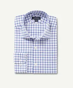 Gazman Easy Care Twill Check Business Shirt - Blue