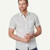 Gazman Tailored Linen Blend Crab Short Sleeve Shirt - White -Cheap Gazman Store 1 e1d91ca4 ba3f 4552 9f4b 5bd5abb434a9