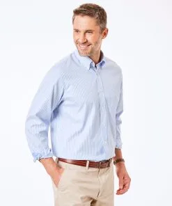 Gazman Easy Care Bengal Stripe Shirt - Blue