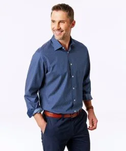 Gazman Dot Print Shirt - Navy