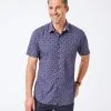 Gazman Tailored Fit Floral Dot Short Sleeve Shirt - Navy -Cheap Gazman Store 1 e8772f7b 7a61 4448 8b93 83d7db698d42