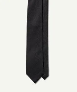 Gazman Silk Texture Plain Tie - Black