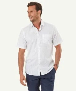 Gazman Oval Print Short Sleeve Shirt - White