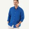 Gazman Pure Linen Plain Long Sleeve Shirt - Royal -Cheap Gazman Store 1 f1883adf 20bb 44bc af25 08c793806a16