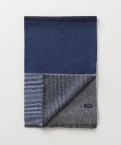 Gazman Wool Block Stripe Scarf - Blue