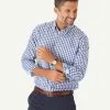 Gazman Easy Care Oxford Gingham Shirt - Petrol -Cheap Gazman Store 1 f34c5306 017d 41ec a809 6bb98614af78