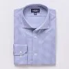 Gazman Tailored Fit Easy Care Houndstooth Business Shirt - Navy