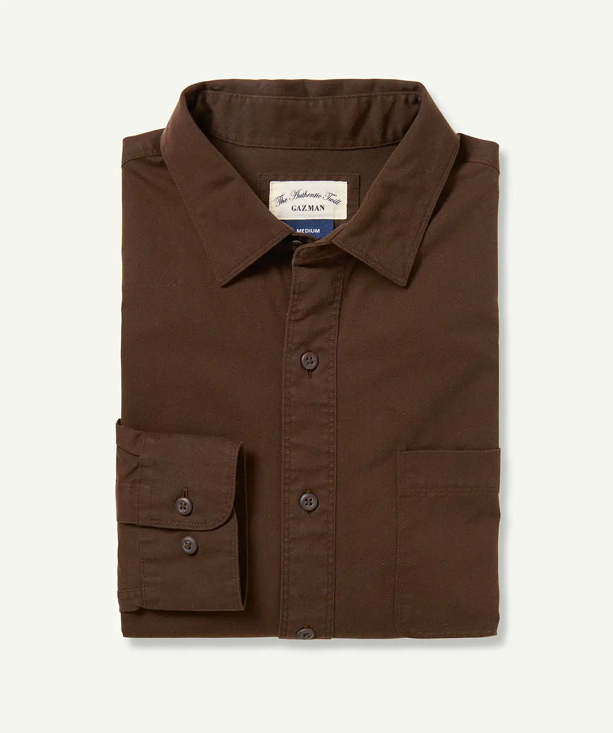 Gazman Authentic Twill Long Sleeve Shirt - Chocolate 4 Gazman Authentic Twill Long Sleeve Shirt - Chocolate - Image 2
