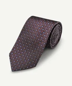 Gazman Silk Camera Print Tie - Chocolate