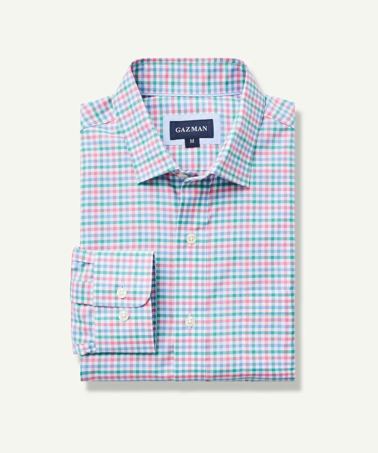 Gazman Easy Care Multi Check Long Sleeve Shirt - Pink 4 Gazman Easy Care Multi Check Long Sleeve Shirt - Pink - Image 2