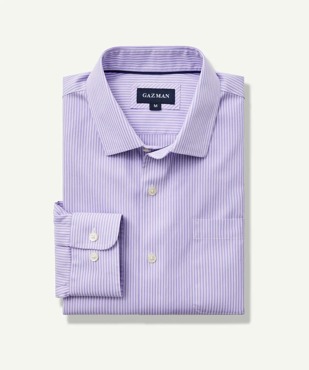 Gazman Non Iron Oxford Stripe Long Sleeve Shirt - Lilac 4 Gazman Non Iron Oxford Stripe Long Sleeve Shirt - Lilac - Image 2
