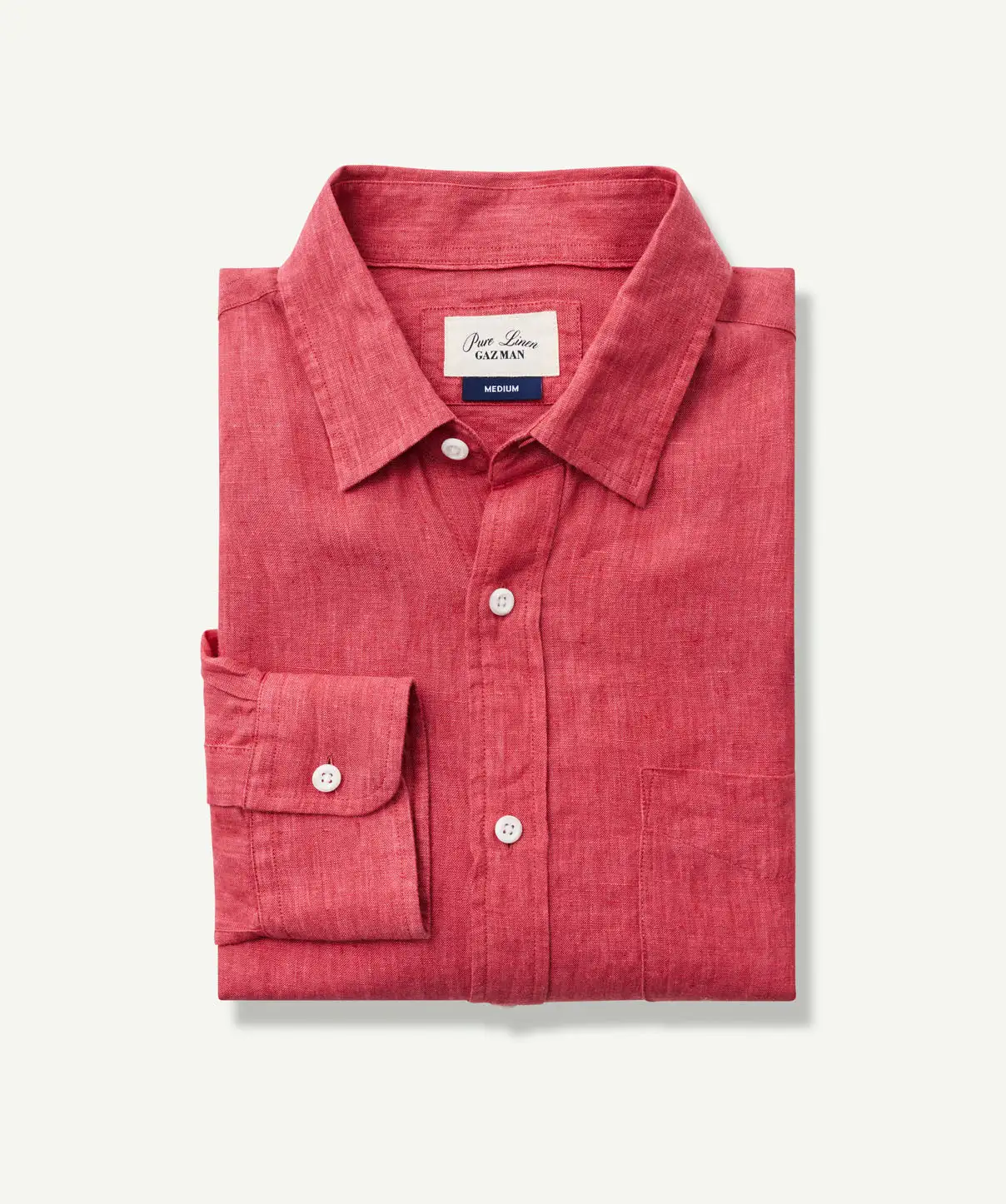 Gazman Pure French Linen Long Sleeve Shirt - Red 4 Gazman Pure French Linen Long Sleeve Shirt - Red - Image 2