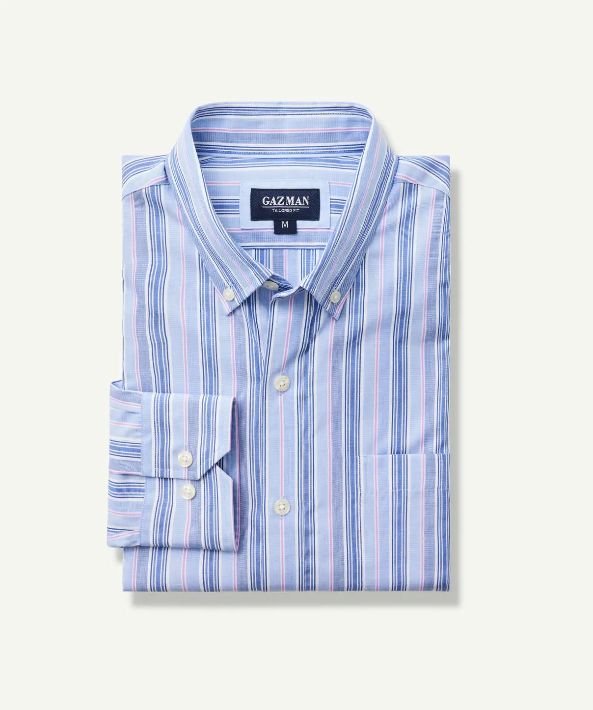 Gazman Tailored Easy Care Stripe Long Sleeve Shirt - Blue 4 Gazman Tailored Easy Care Stripe Long Sleeve Shirt - Blue - Image 2