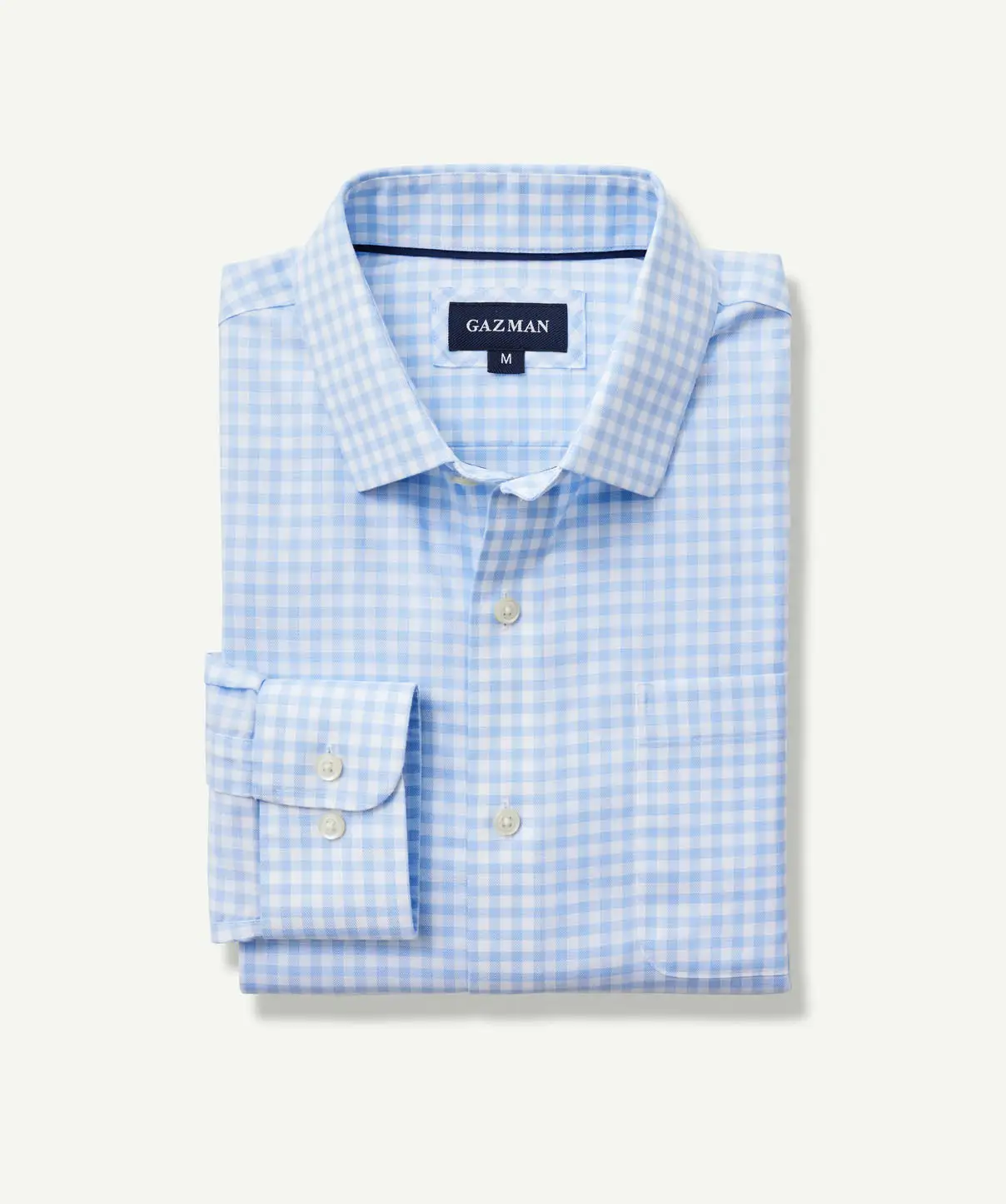 Gazman Non-Iron Twill Check Long Sleeve Shirt - Blue 4 Gazman Non-Iron Twill Check Long Sleeve Shirt - Blue - Image 2