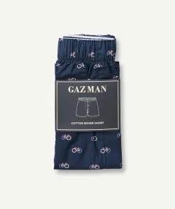Gazman Bike Print Boxers - Navy