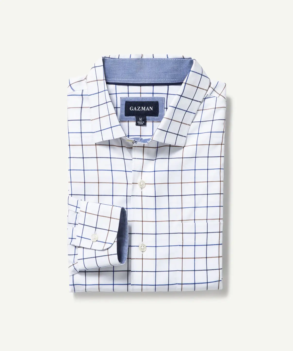 Gazman Easy Care Twill Check Long Sleeve Shirt - White 4 Gazman Easy Care Twill Check Long Sleeve Shirt - White - Image 2