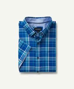 Gazman Easy Care Oxford Check Short Sleeve Shirt - Cobalt -Cheap Gazman Store 2 07faf020 83d0 43ab a488 b4578969844a