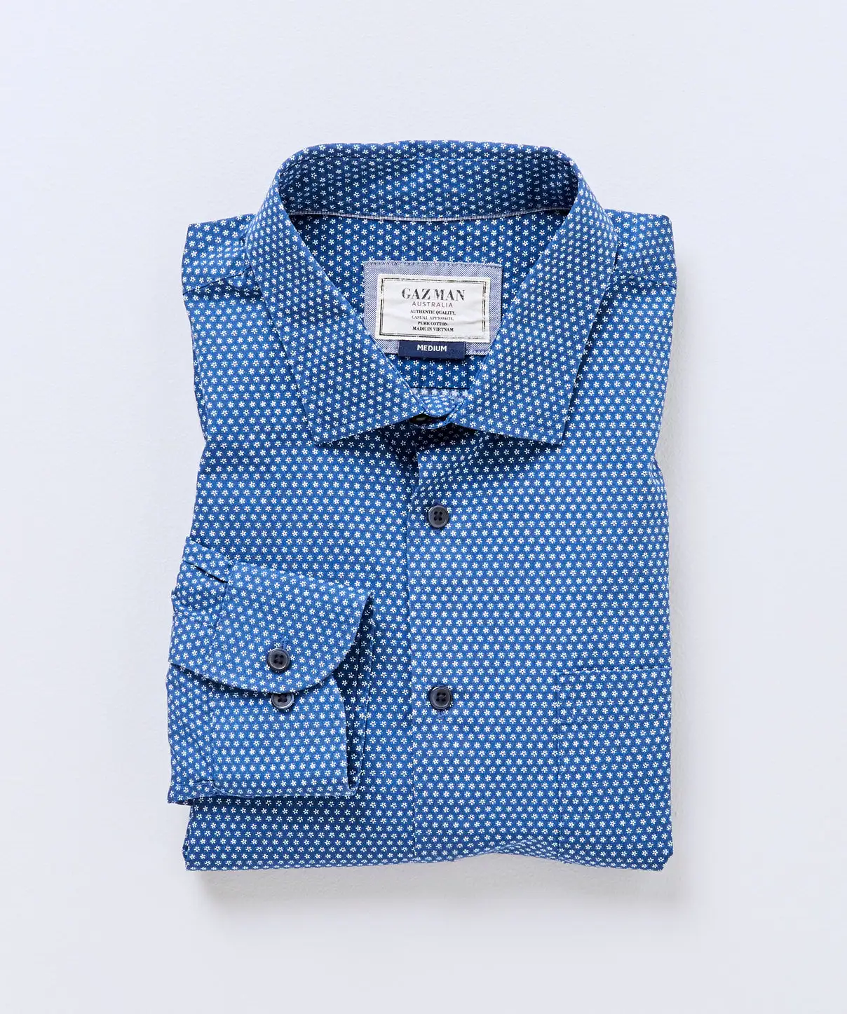 Gazman Casual Flower Print Shirt - Navy 4 Gazman Casual Flower Print Shirt - Navy - Image 2