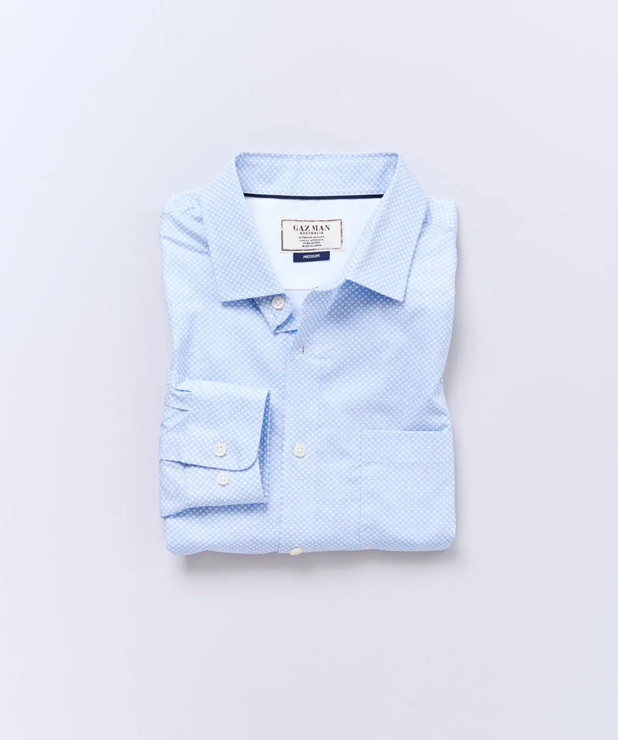 Gazman Circle Link Print Shirt - Sky Blue 4 Gazman Circle Link Print Shirt - Sky Blue - Image 2