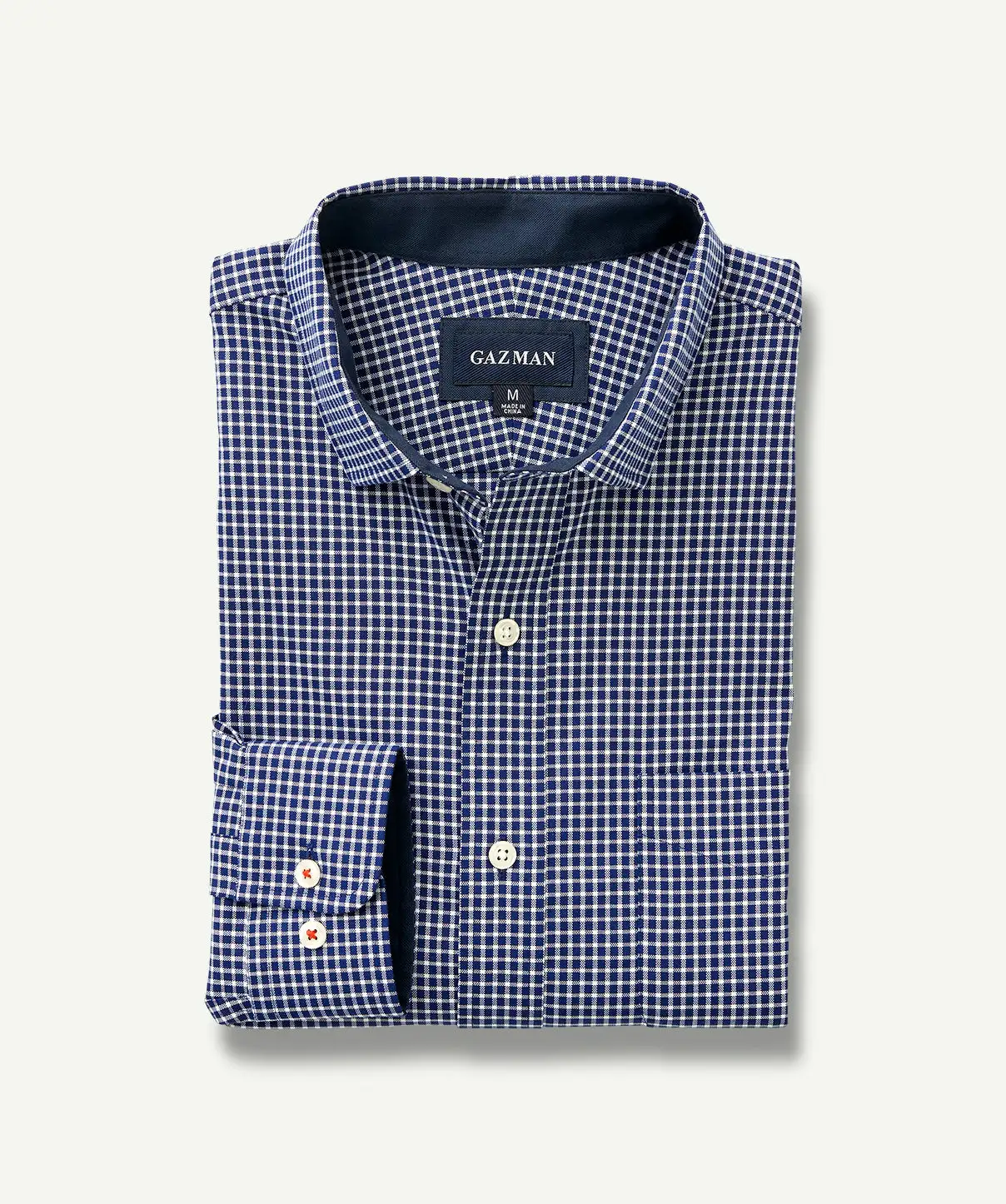 Gazman Easy Care Oxford Check Long Sleeve Shirt - Navy 4 Gazman Easy Care Oxford Check Long Sleeve Shirt - Navy - Image 2