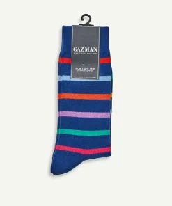 Gazman Comfort Multi Stripe Socks - Blue -Cheap Gazman Store 2 520c7ec3 5fb4 4c9f a888 7ac21f077ecc