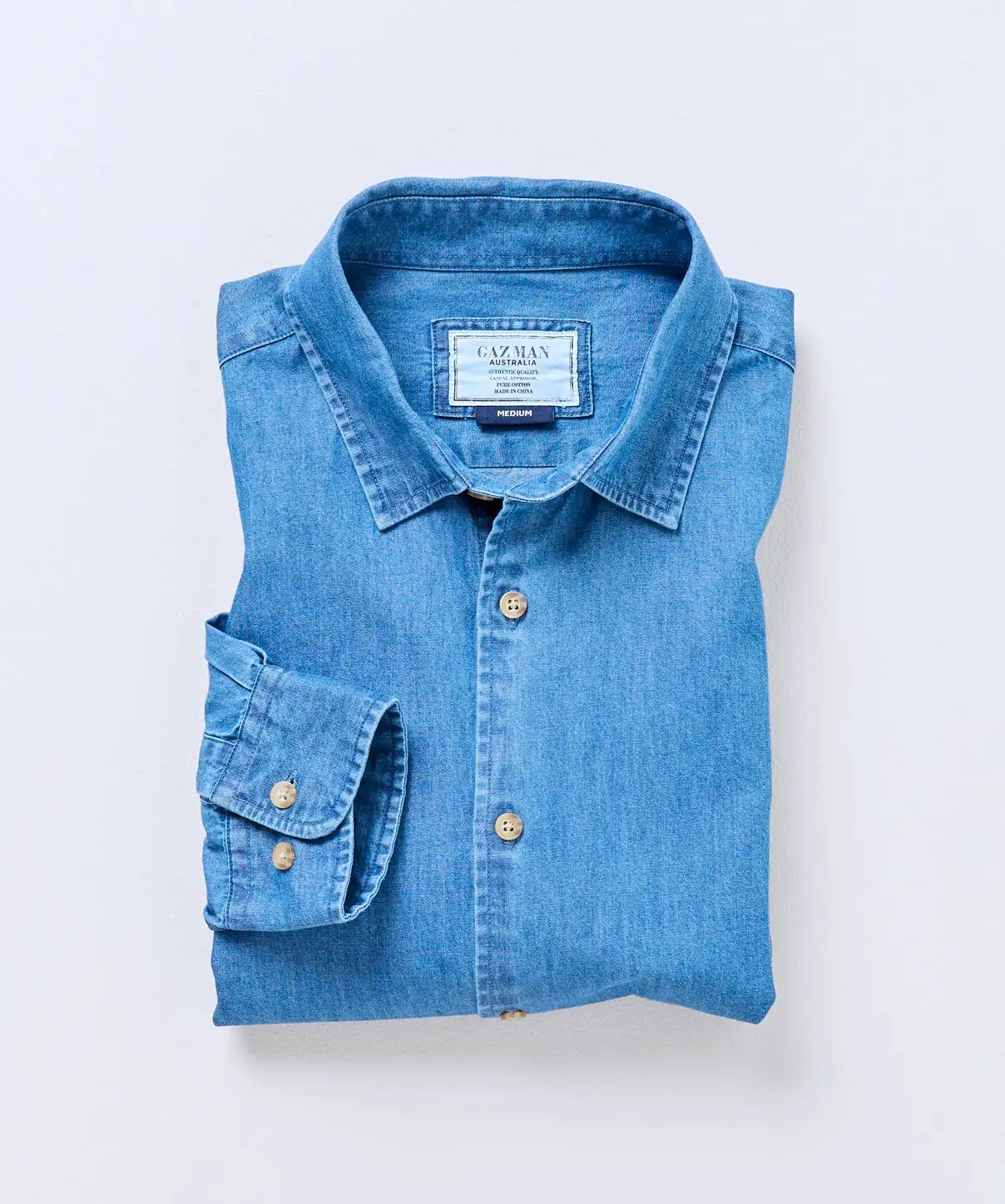 Gazman Plain Denim Shirt - Denim 4 Gazman Plain Denim Shirt - Denim - Image 2