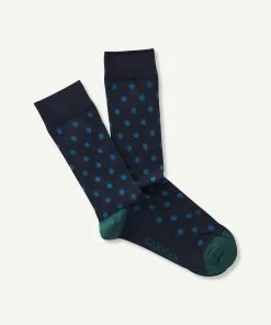 Gazman Non Tight Comfort Dot Sock - Navy