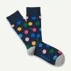 Gazman Non Tight Comfort Dot Sock - Navy