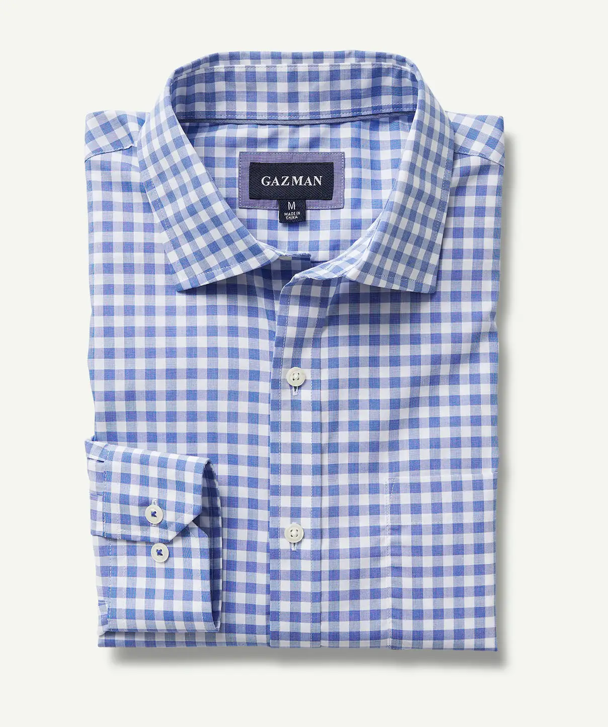 Gazman Easy Care Gingham Check Shirt - Blue 4 Gazman Easy Care Gingham Check Shirt - Blue - Image 2