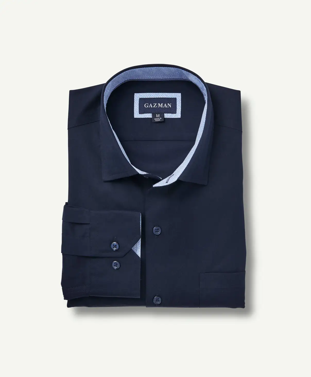 Gazman Easy Care Plain Twill Shirt - Navy 4 Gazman Easy Care Plain Twill Shirt - Navy - Image 2