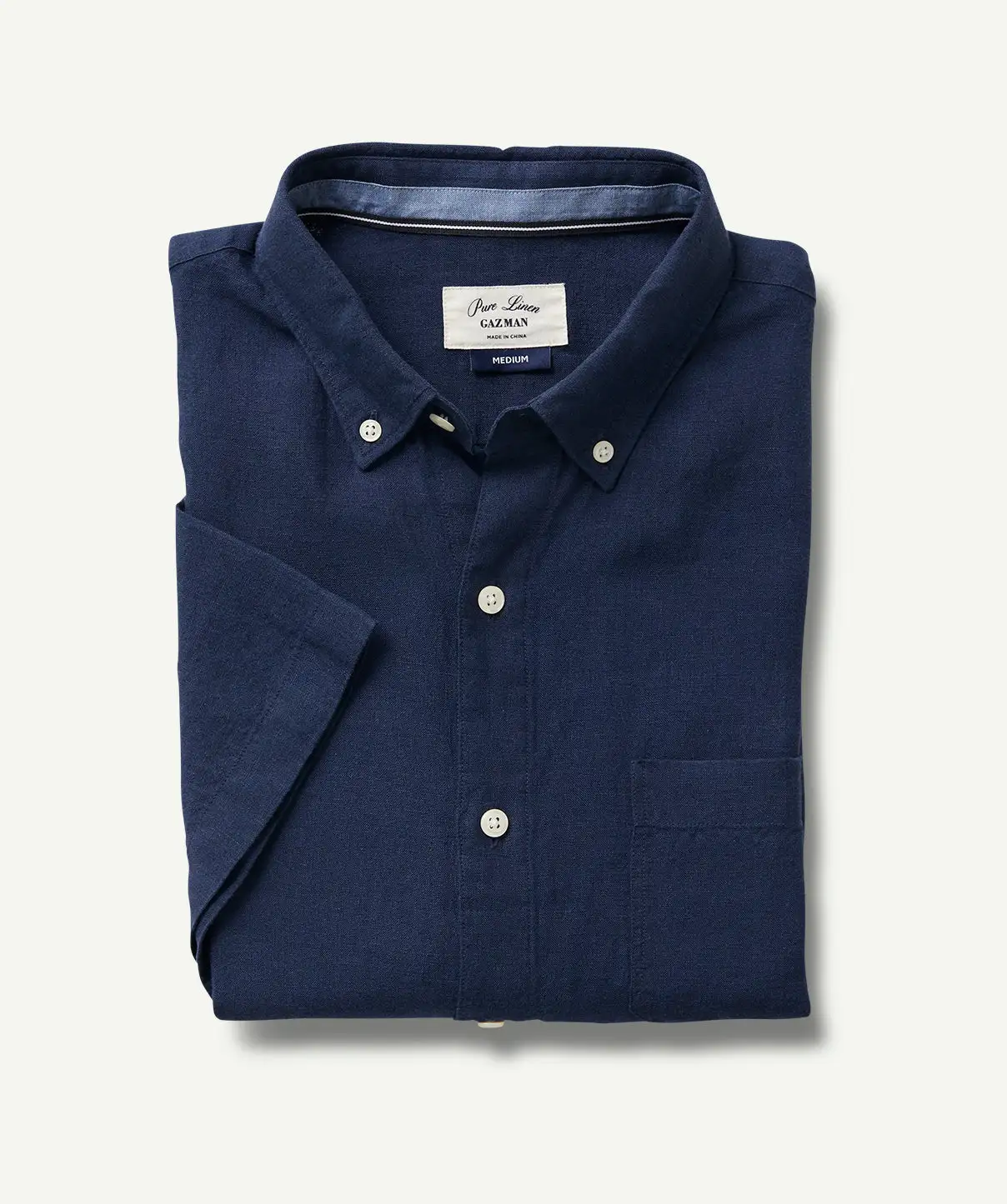 Gazman Linen Plain Short Sleeve Shirt - Navy 4 Gazman Linen Plain Short Sleeve Shirt - Navy - Image 2