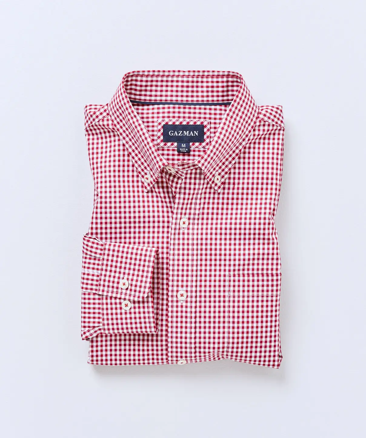 Gazman Easy Care Stretch Gingham Shirt - Claret Red 4 Gazman Easy Care Stretch Gingham Shirt - Claret Red - Image 2