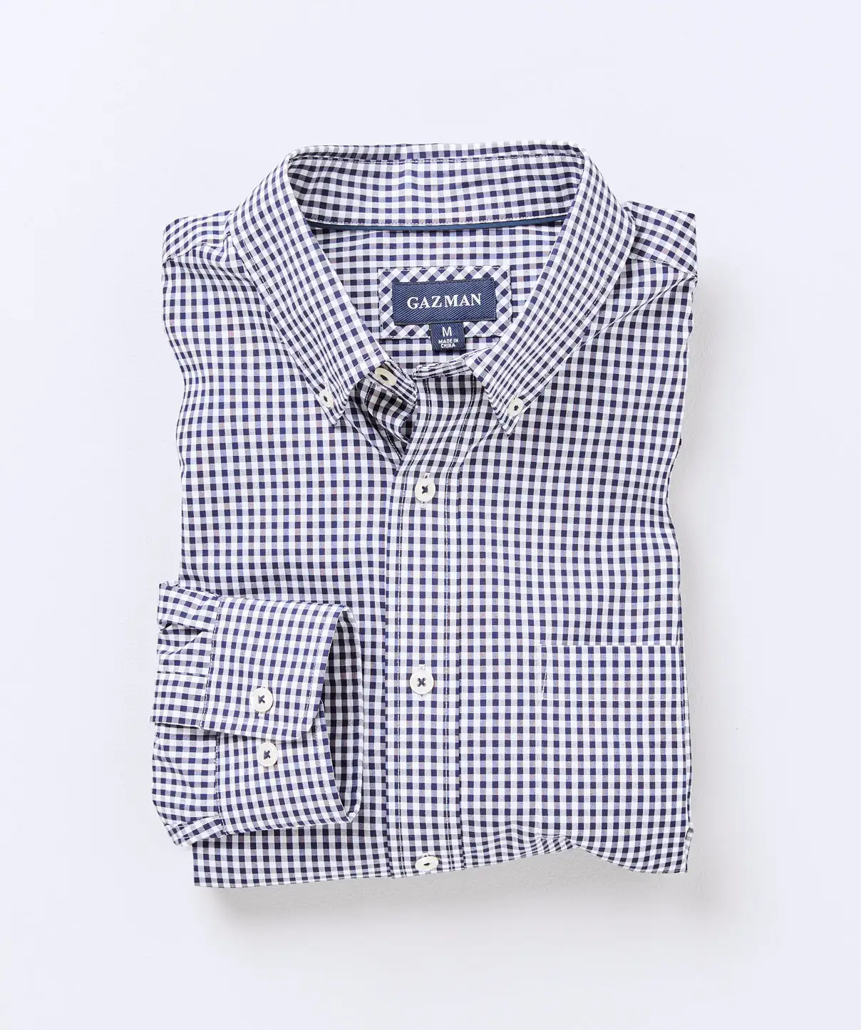 Gazman Easy Care Stretch Gingham Shirt - Navy 4 Gazman Easy Care Stretch Gingham Shirt - Navy - Image 2
