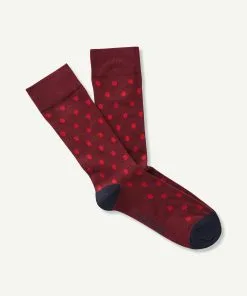 Gazman Non Tight Comfort Dot Sock - Wine